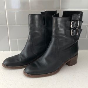 Women’s Jcrew Leather Black Boots Size 8